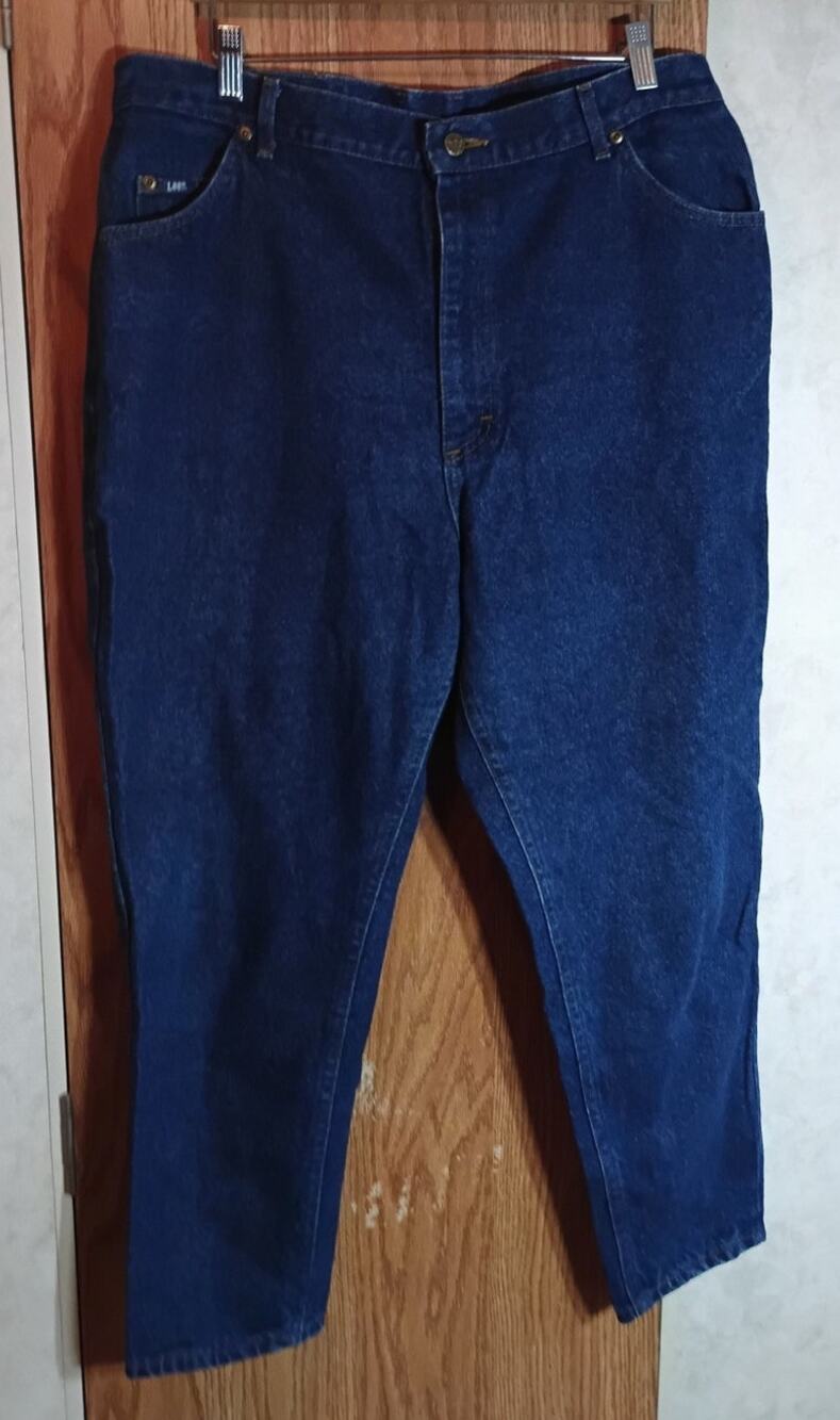 Vintage Lee HighRise Tapered Mom Jeans 20P Petite Dark Wash USA Made Union 38X28